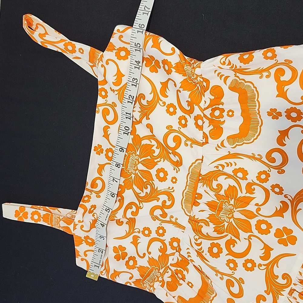 Borgo De Nor Freddie Printed Tiered Cotton-poplin Mini Dress In Orange Size 10 - Picture 7 of 9